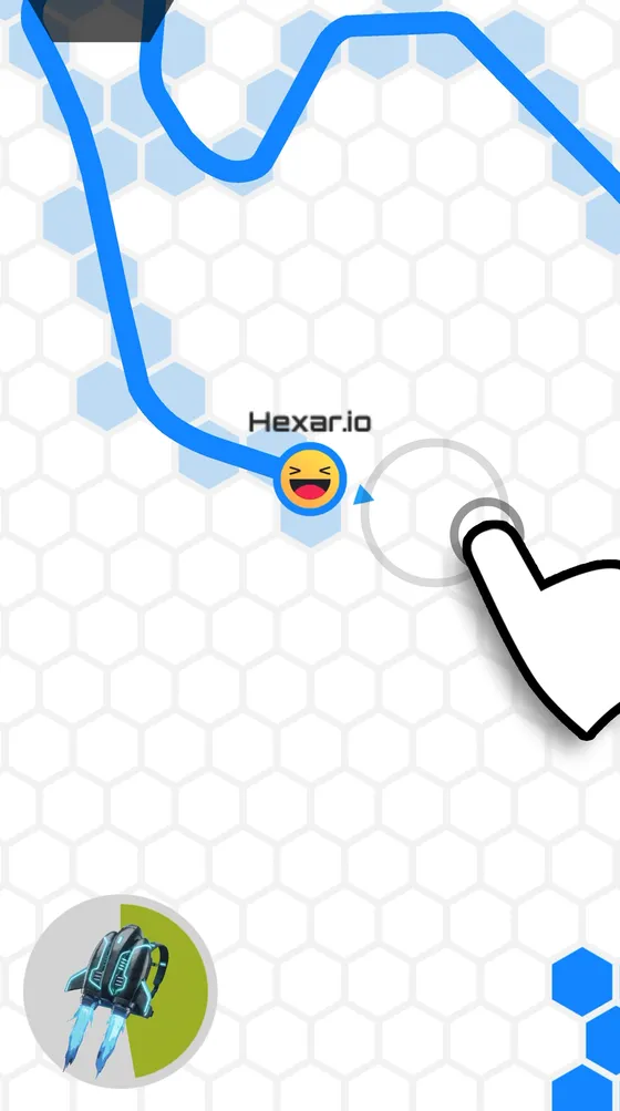 Hexar.io gameplay: steering with one finger